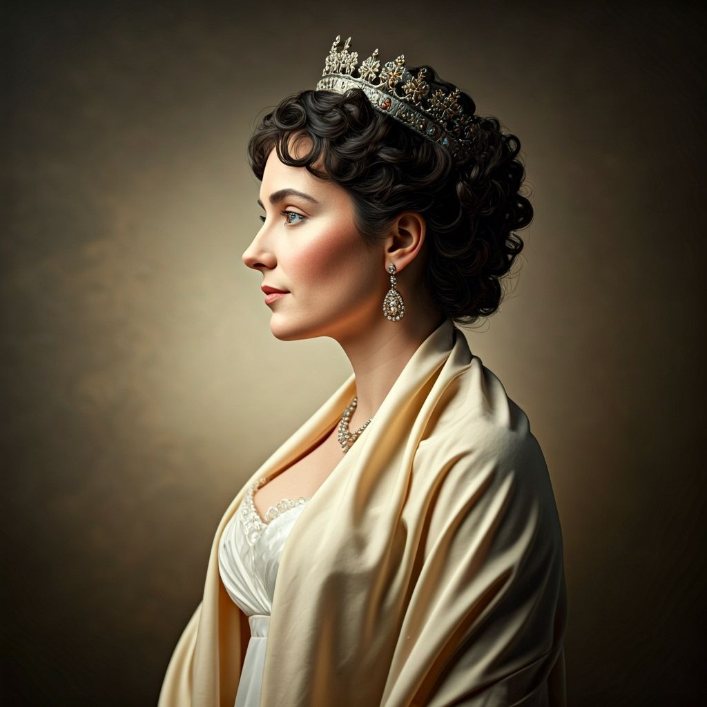 Elegant Empire Era Woman in Neoclassical Portrait