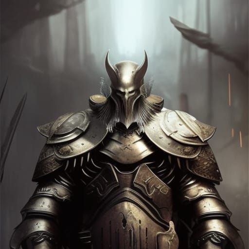 Dark Fantasy Warrior in Intricate Armor