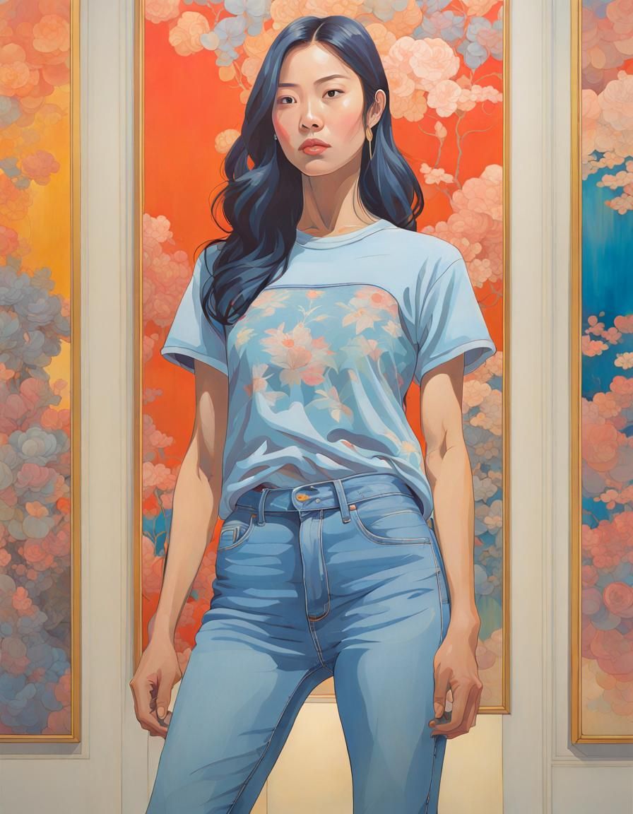 Modern Cherokee Woman in Art Museum