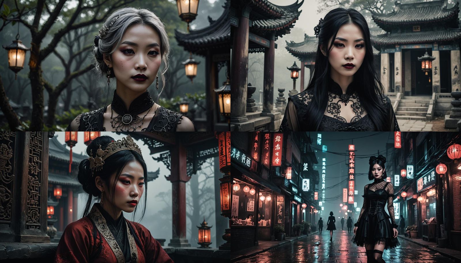 Gothic Chinese Girl AI Image