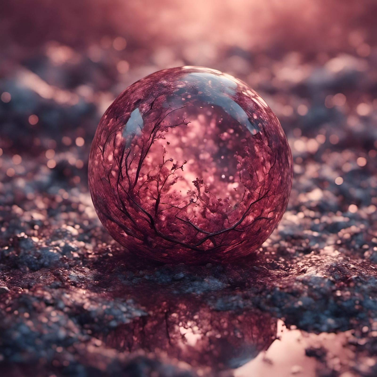 Reflective Puddles at Night: Dreamlike Street Scene