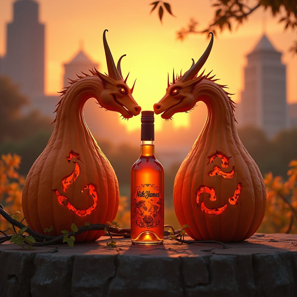 Pumpkins Share a Magical Secret at Sunset