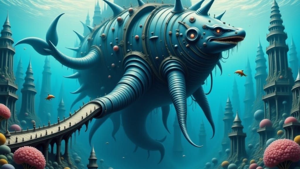 Submerged Metropolis in an Aquatic Leviathan's Domain