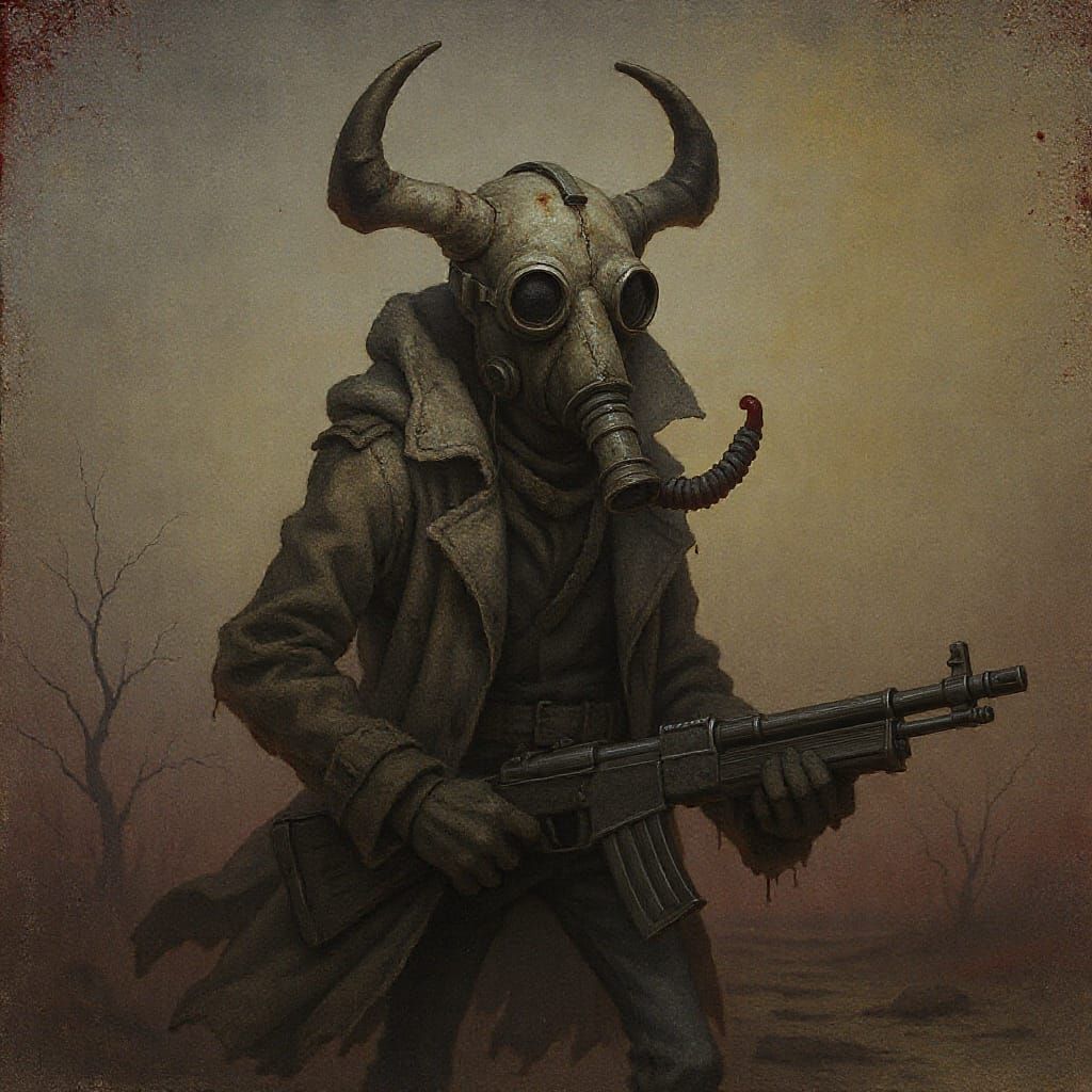 Wasteland Wanderer in Gothic Horror Style