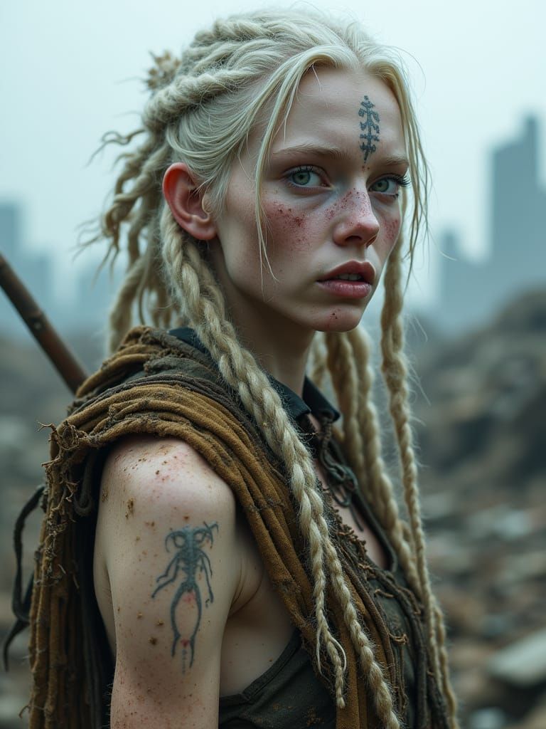 Albino Wasteland Huntress Portrait