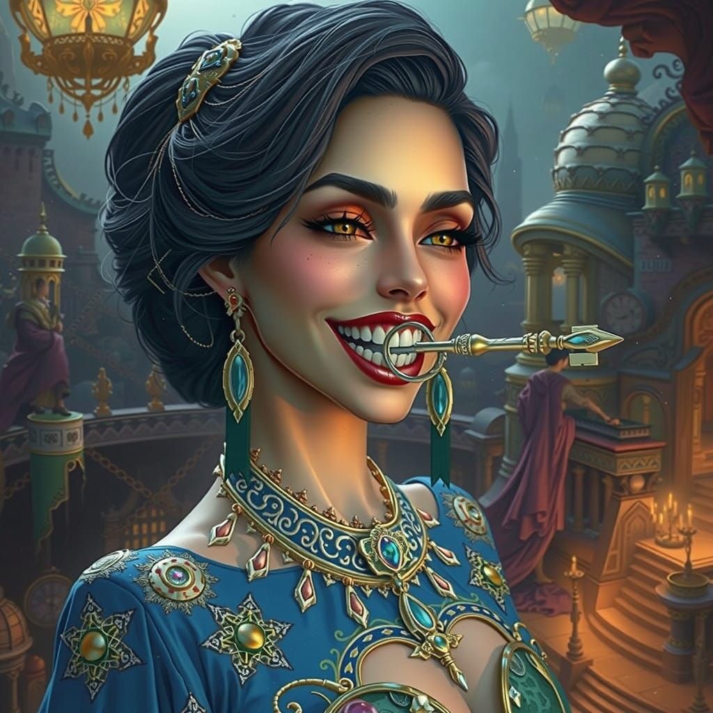 Regal Woman Unlocks Mystical Horizon