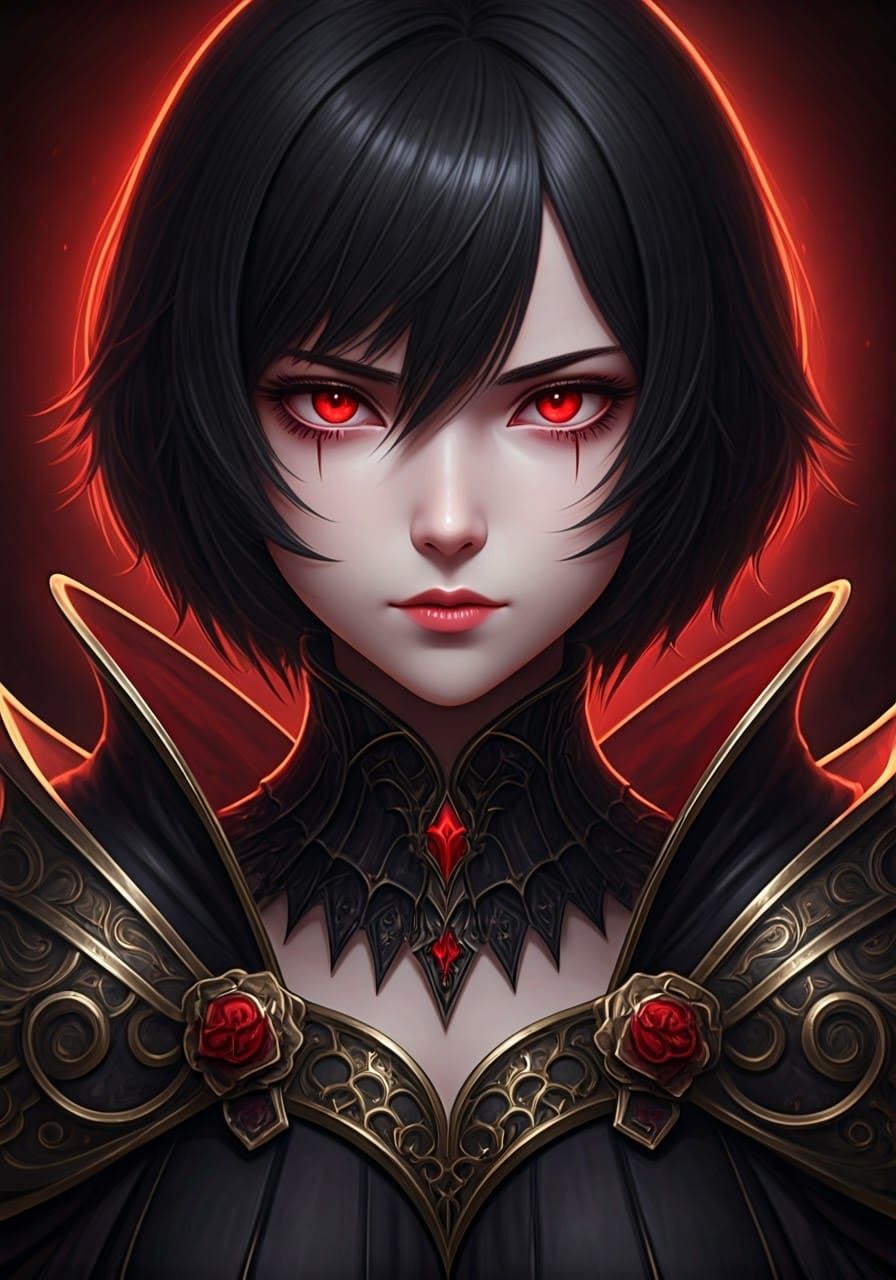 Regal Vampire Knightess in Gothic Armor