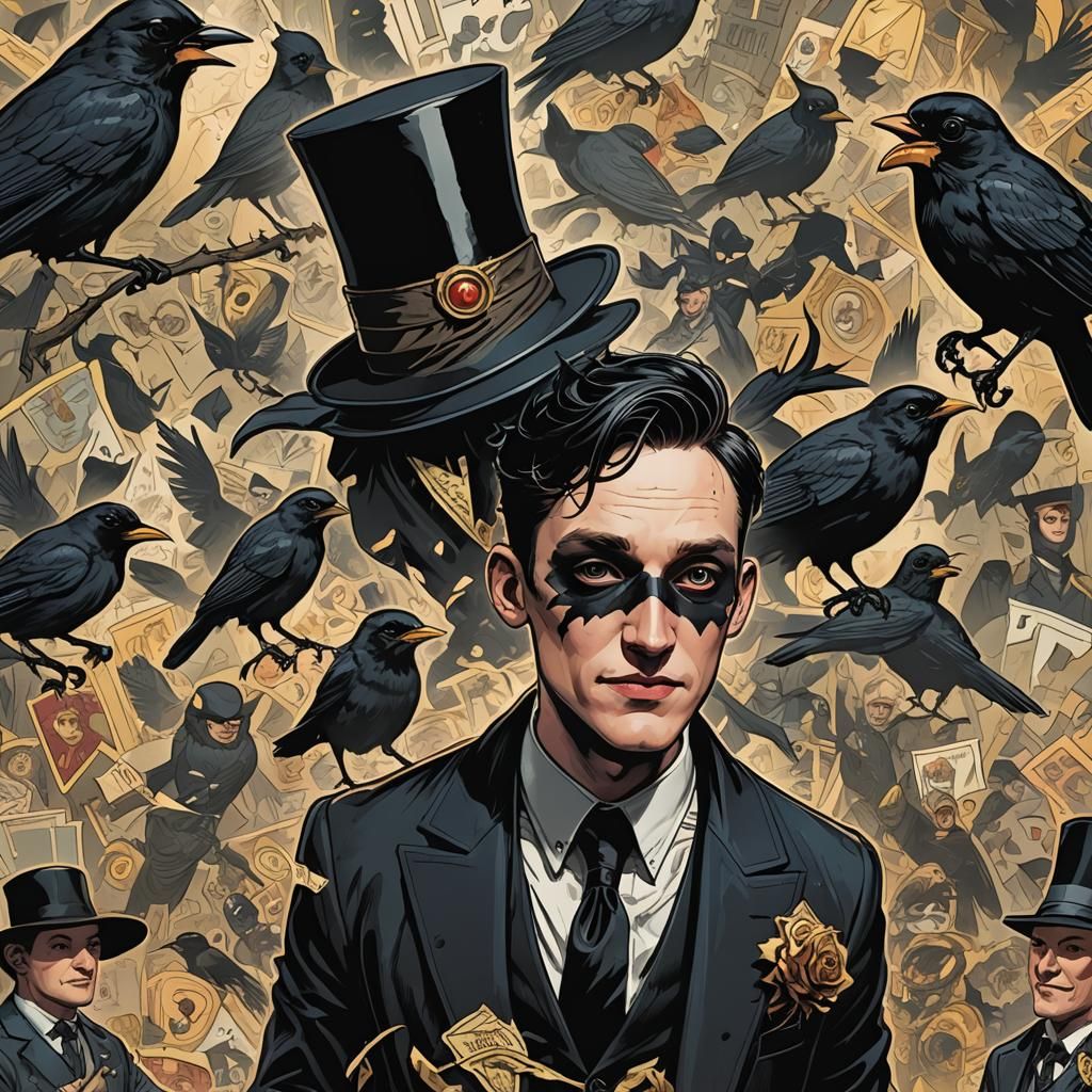 Comic Book Art of Bird-Masked Magician