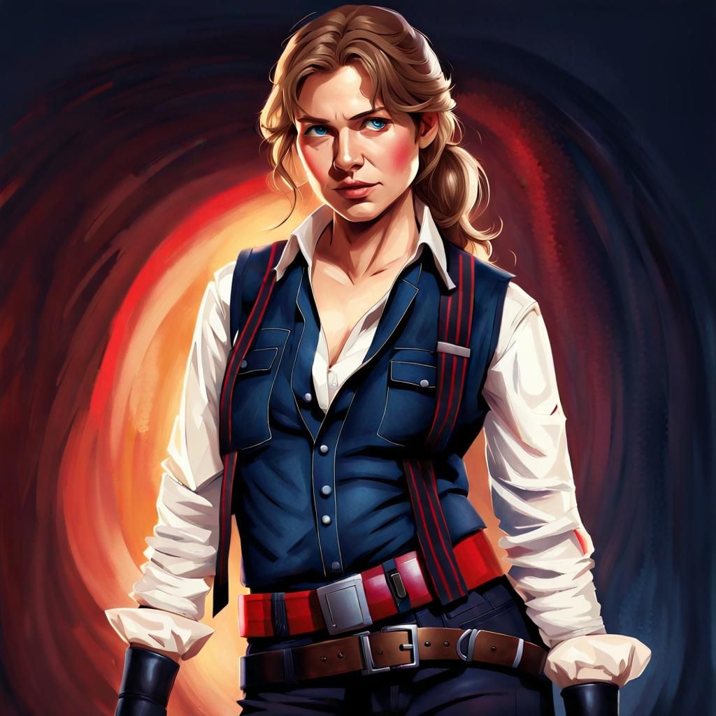 Female Character Portrait in Digital Painting Style