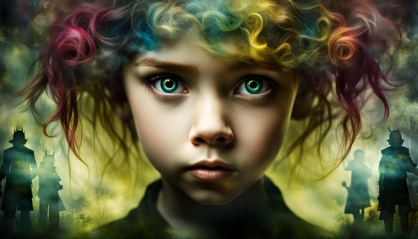 Courage and Fear: Encaustic Double Exposure Portrait