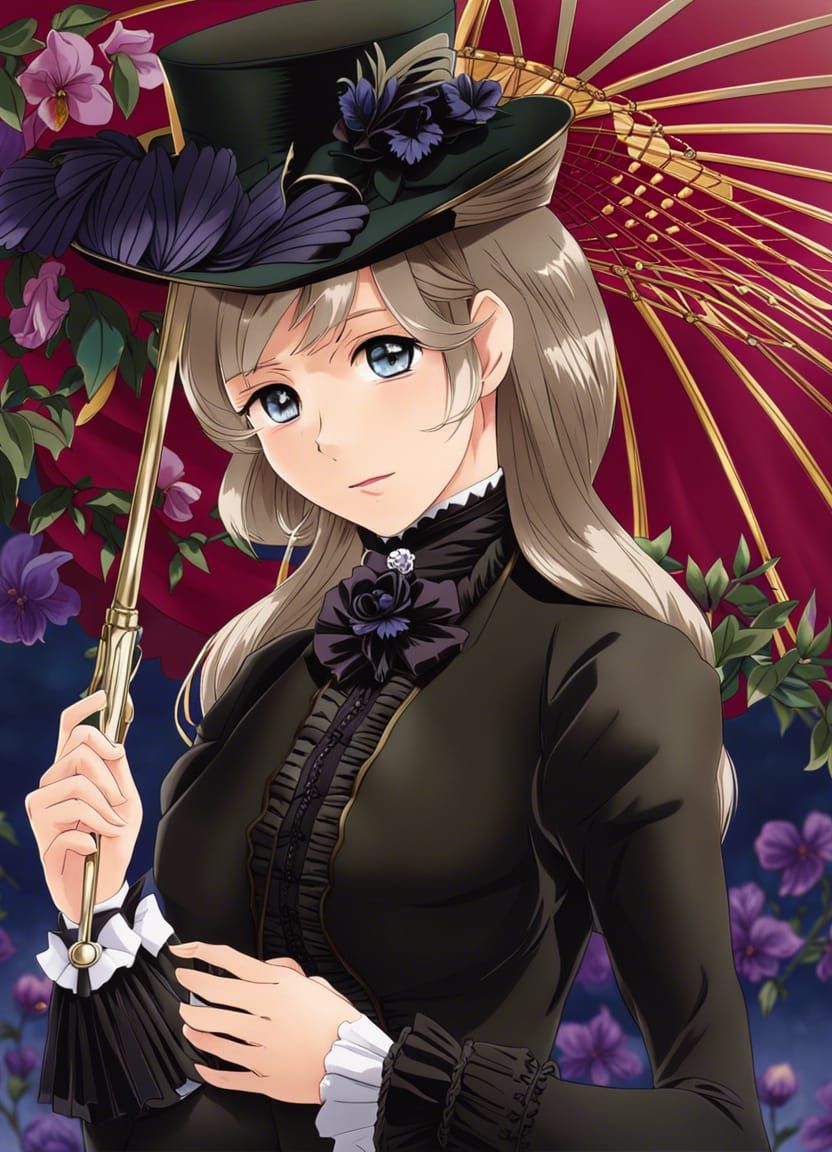 Victorian Woman in Anime Style