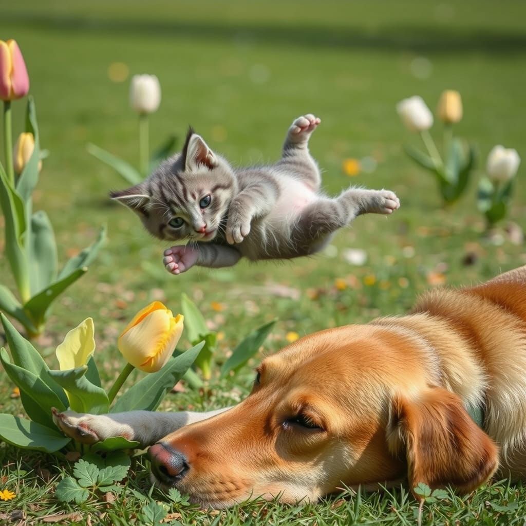 Whimsical Springtime Chaos in Vibrant Colors