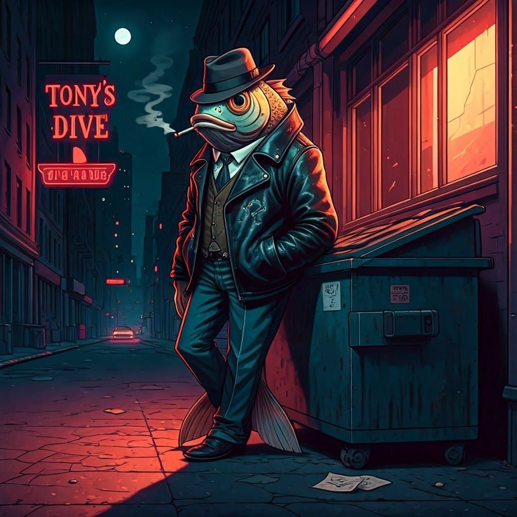 Fish Noir Detective in NYC