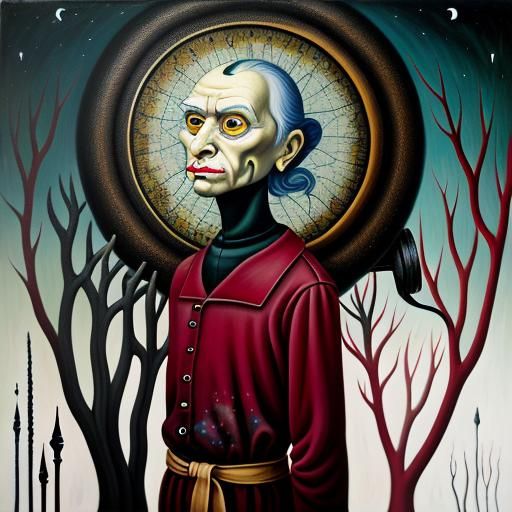 Surreal Landscape in Matte Oil Painting Style