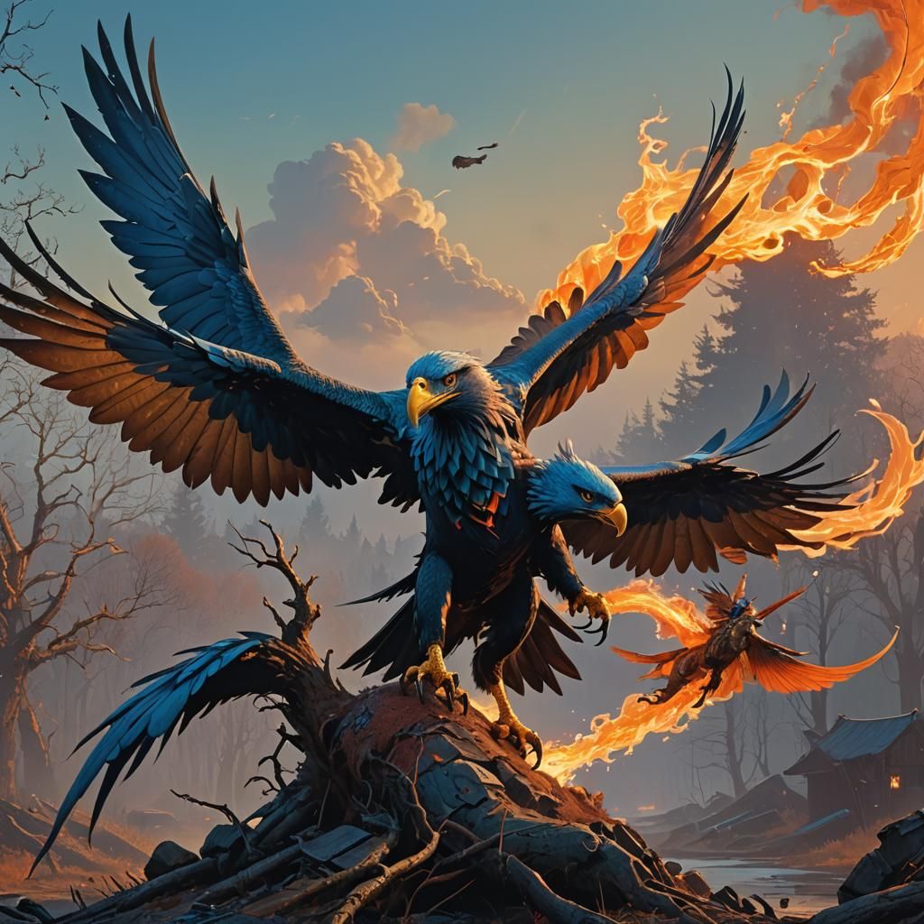 Ethereal Fantasy Beast in Vibrant Hues