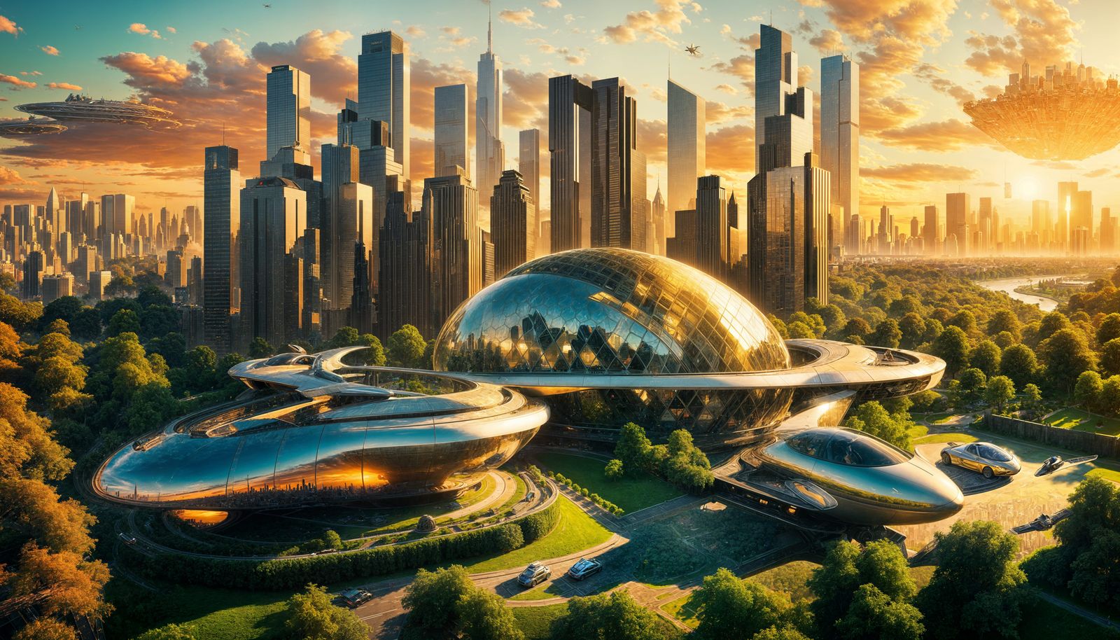 Neo-Futuristic City of Harmony and Progress