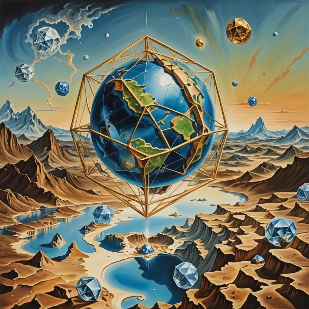 Surreal Crystal Earth Octahedron