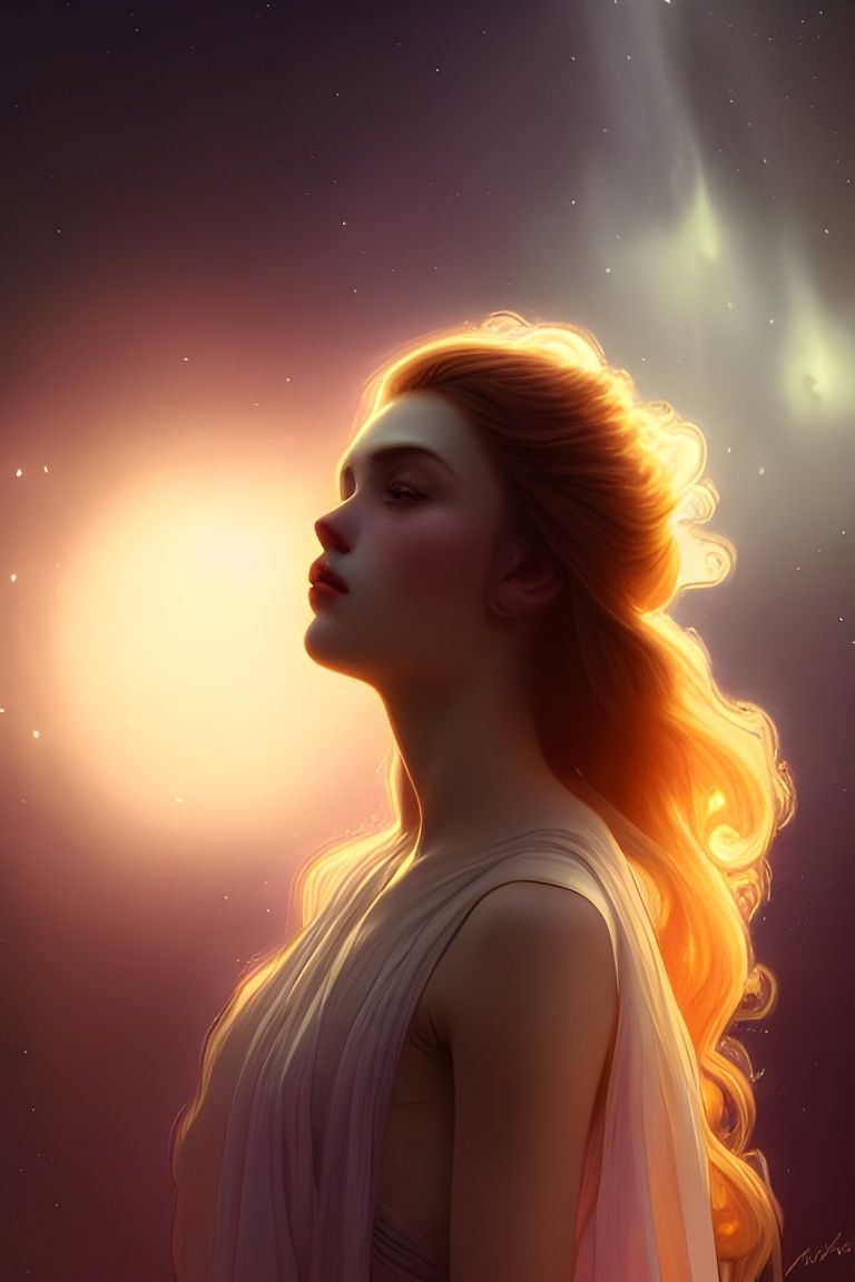 Starry Night Portrait in Digital Art Style