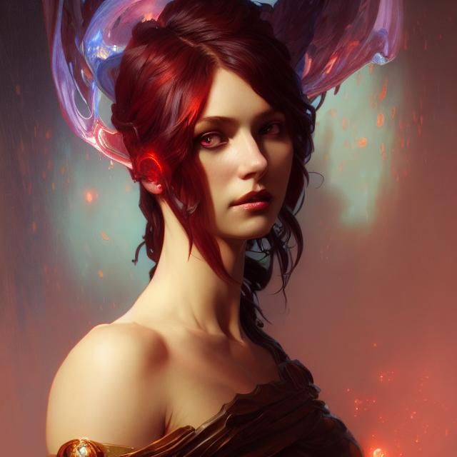 Lilith Portrait in Art Nouveau Style