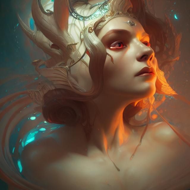 Lilith Portrait in Art Nouveau Style