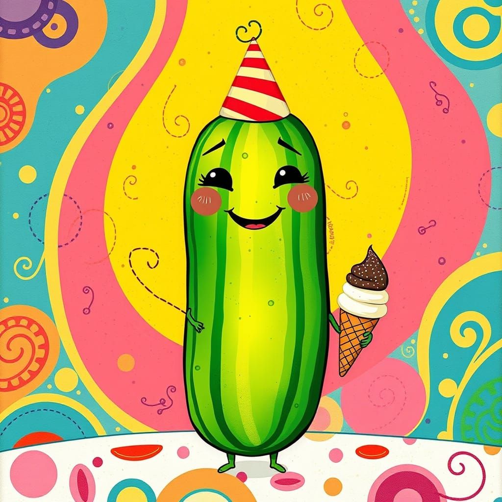 Whimsical Cucumber Party in Vibrant Colors
