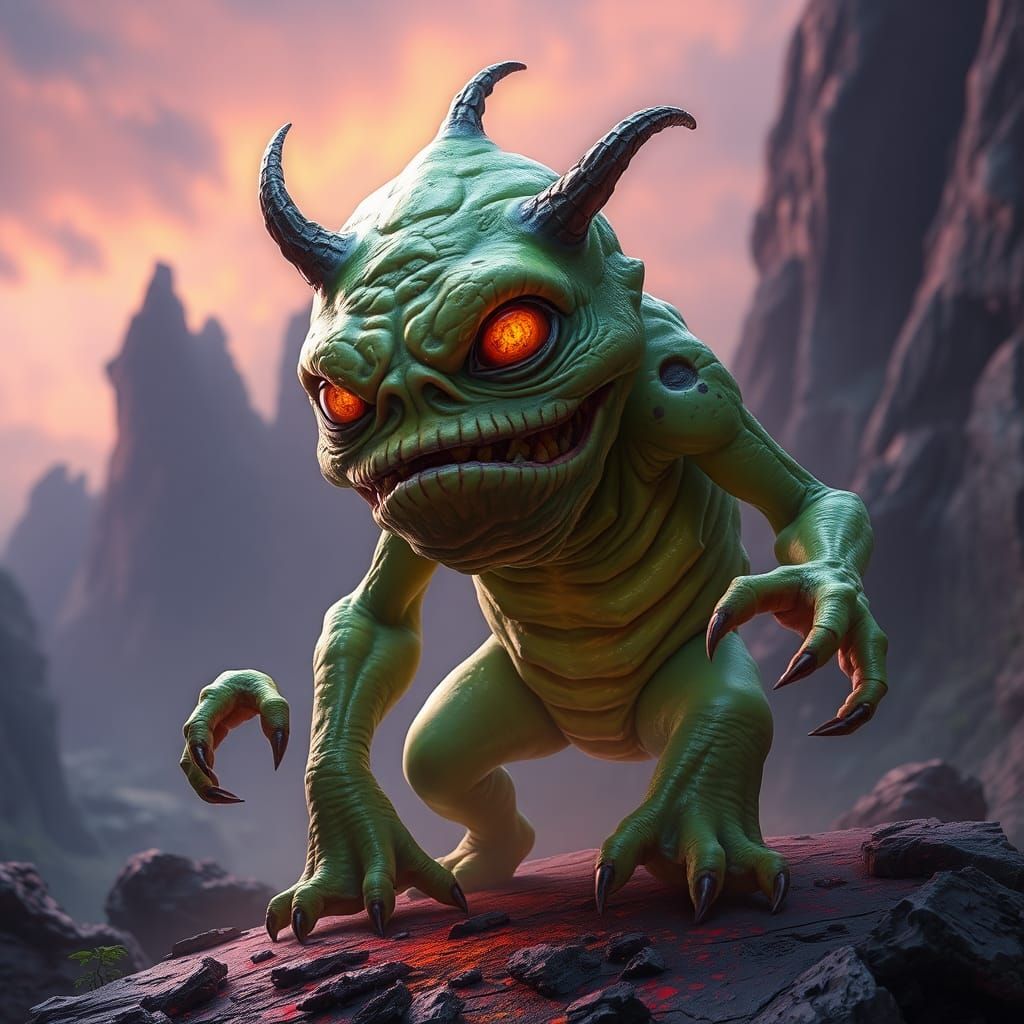 Fantasy Slimer Character in Detailed Matte Painting Style
