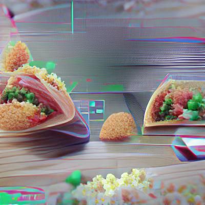Delicious 3D Taco in Anime Film Style