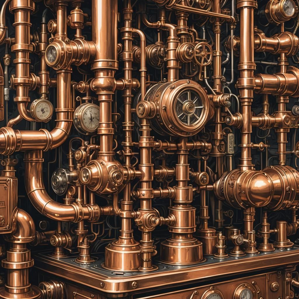 Steampunk Breakfast Machine in Jules Verne Style