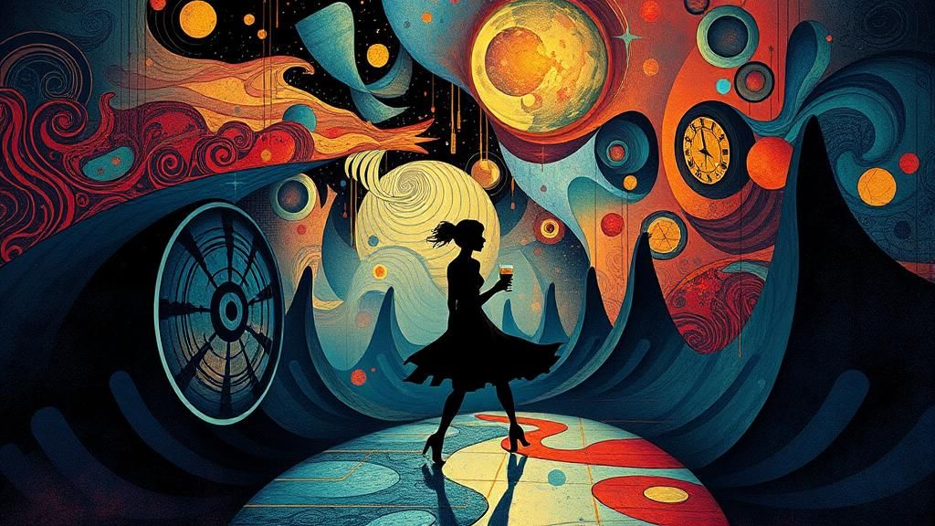 Surreal Sleepwalking Dreamscape in the Style of Abstract Art