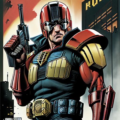 Judge Dredd Comic Book Art