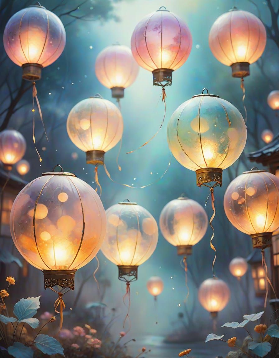 Crystal Balloons Filled with Fantasy Lantern World