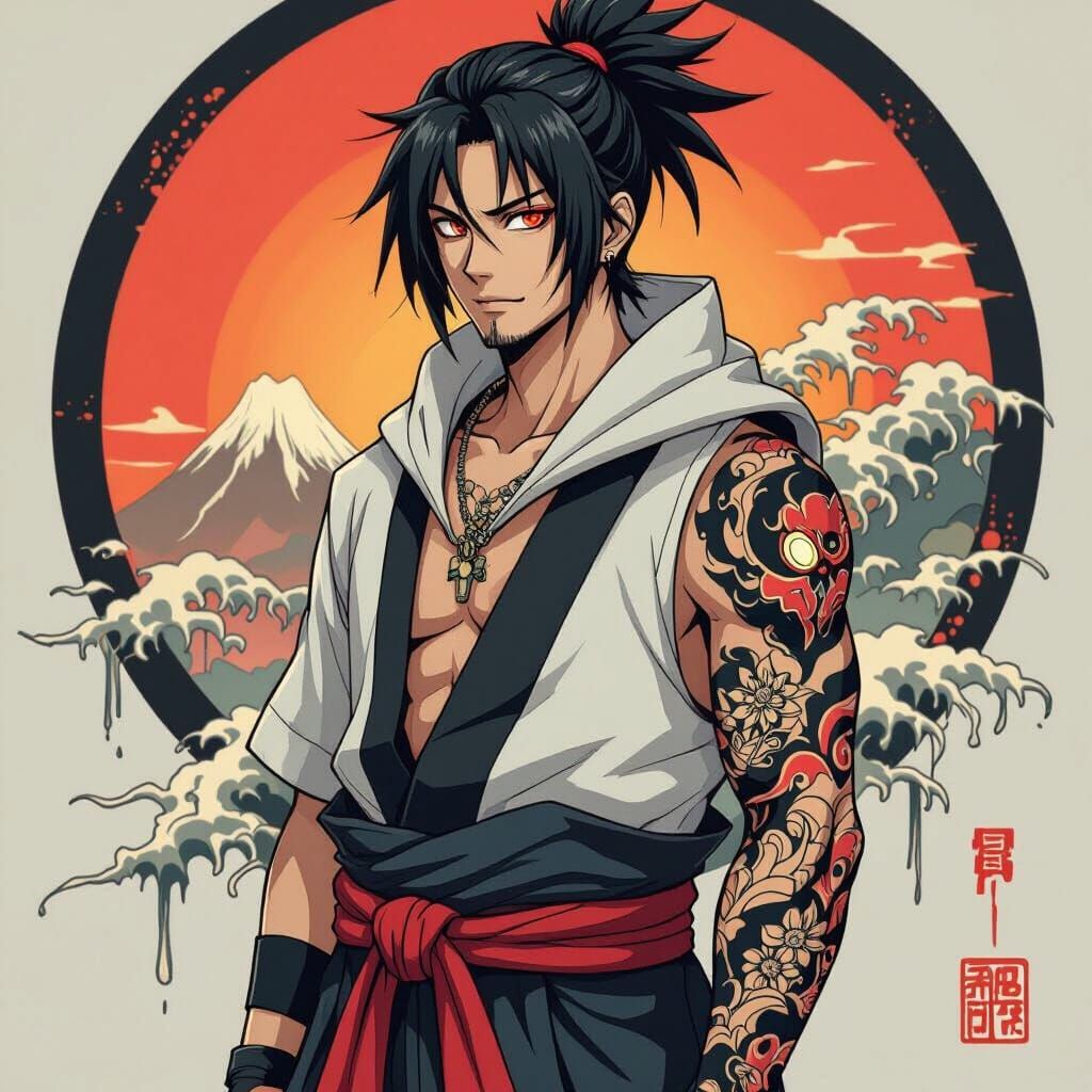 Rimuru Tempest Tattoo Design in Anime Style