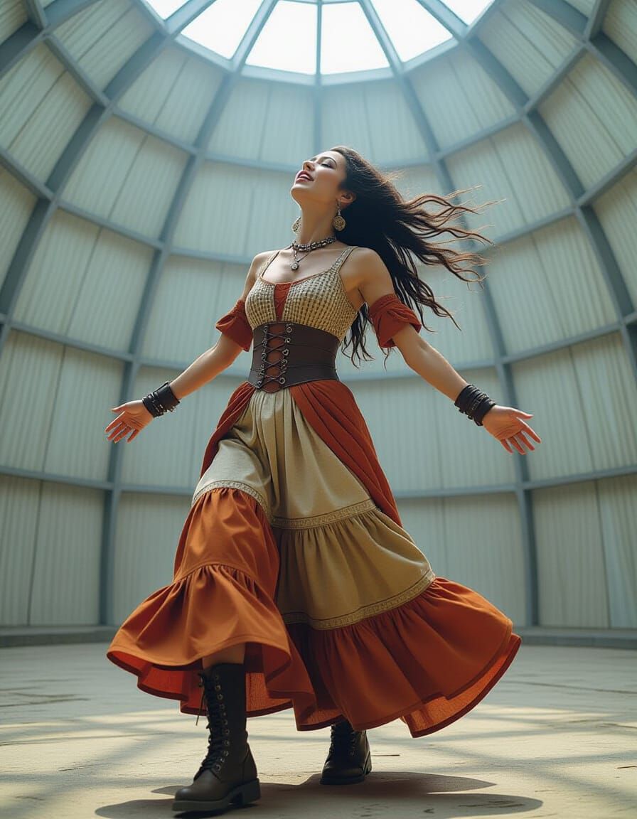 In a Homemade Layered Dress Stomping in the Ragweave Living ...