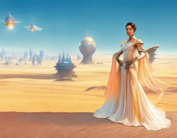 Futuristic Princess and Mech Invasion: Sci-Fi Cover Art