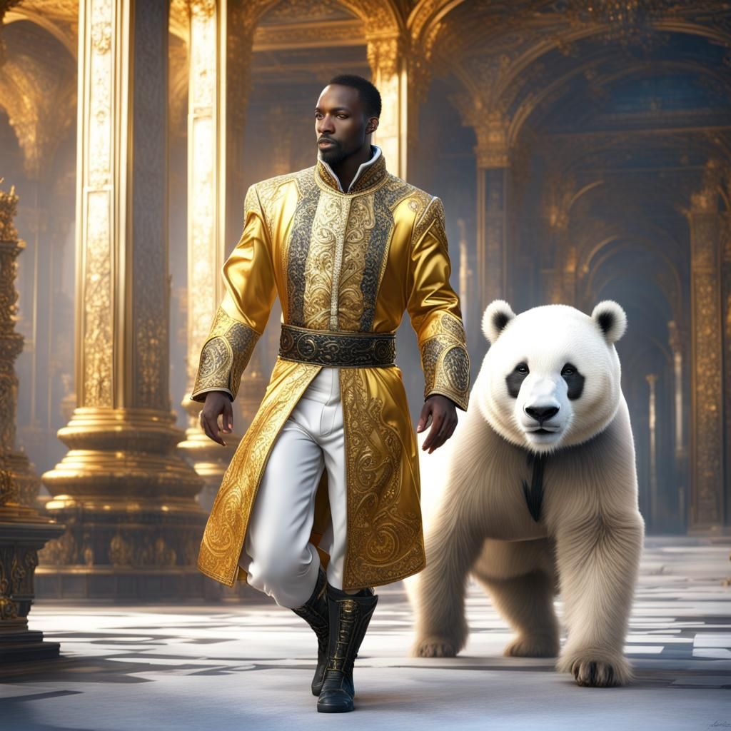 Black Prince and White Panda in Winter Palace