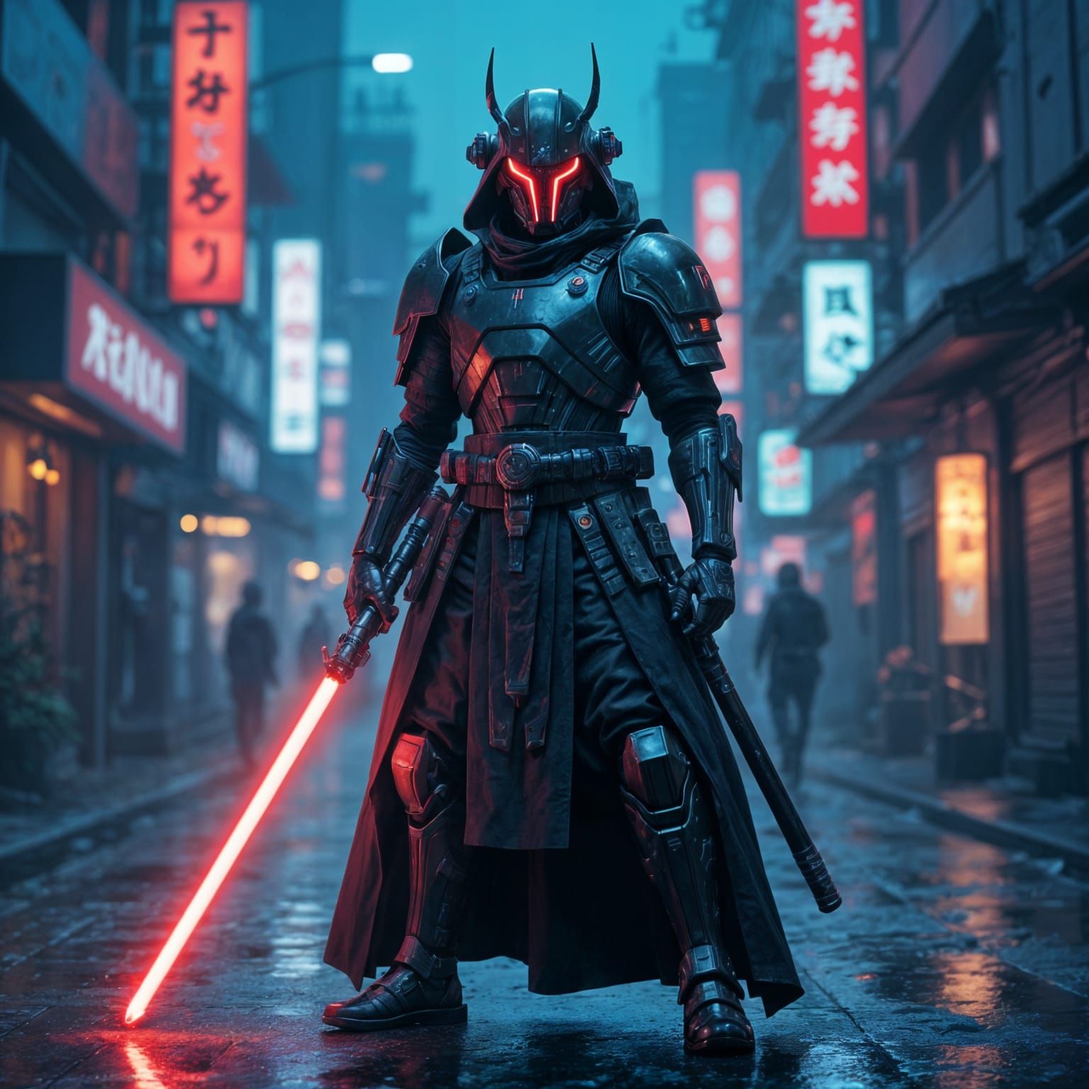 Cybernetic Sith Ronin: Detailed Matte Painting