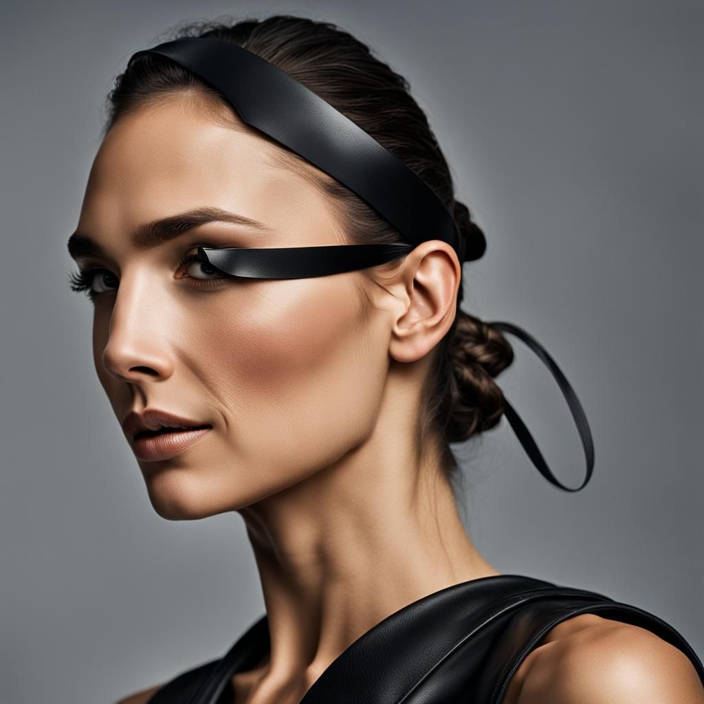 Gal Gadot Portrait with Leather Blindfold