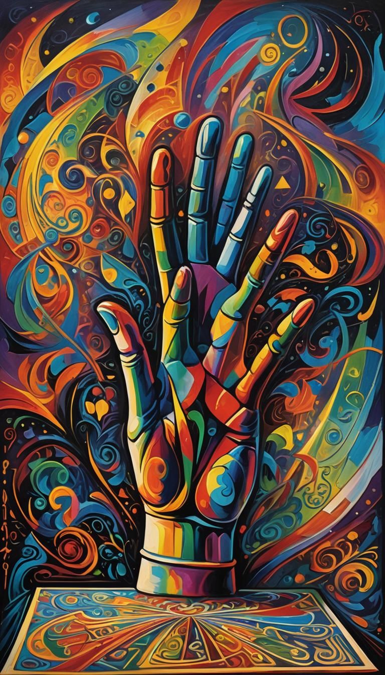 Cubist Tarot Card in Picasso Oil Painting Style