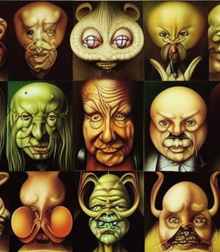 Surreal Faces Inspired by Visionary Art Masters
