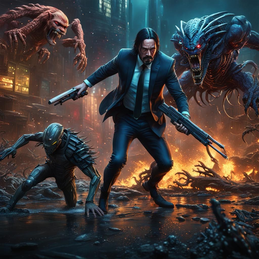 John Wick's Epic Battle: Alien vs Predator