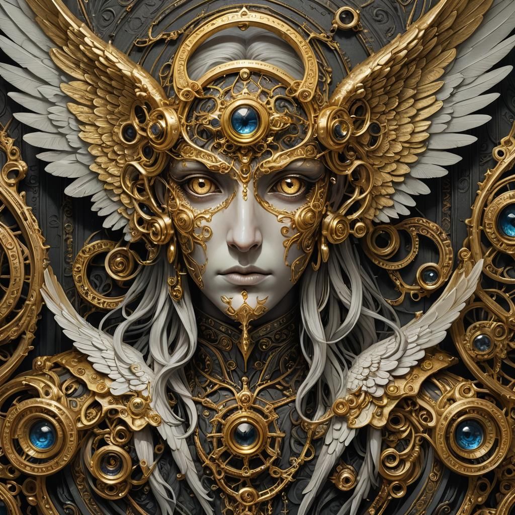 Biblically Accurate Angel in Baroque Gothic Style