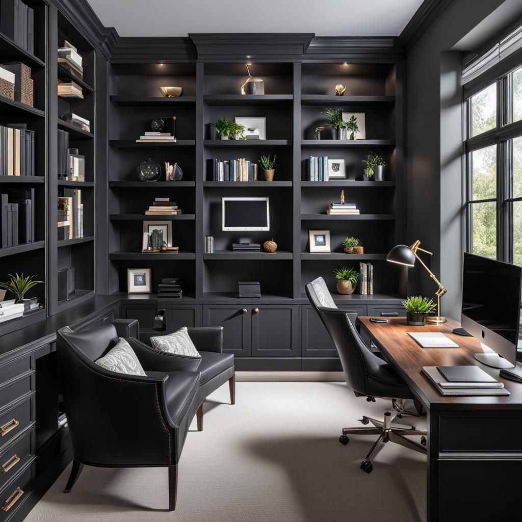 Professional Home Office Design with Dual Monitors