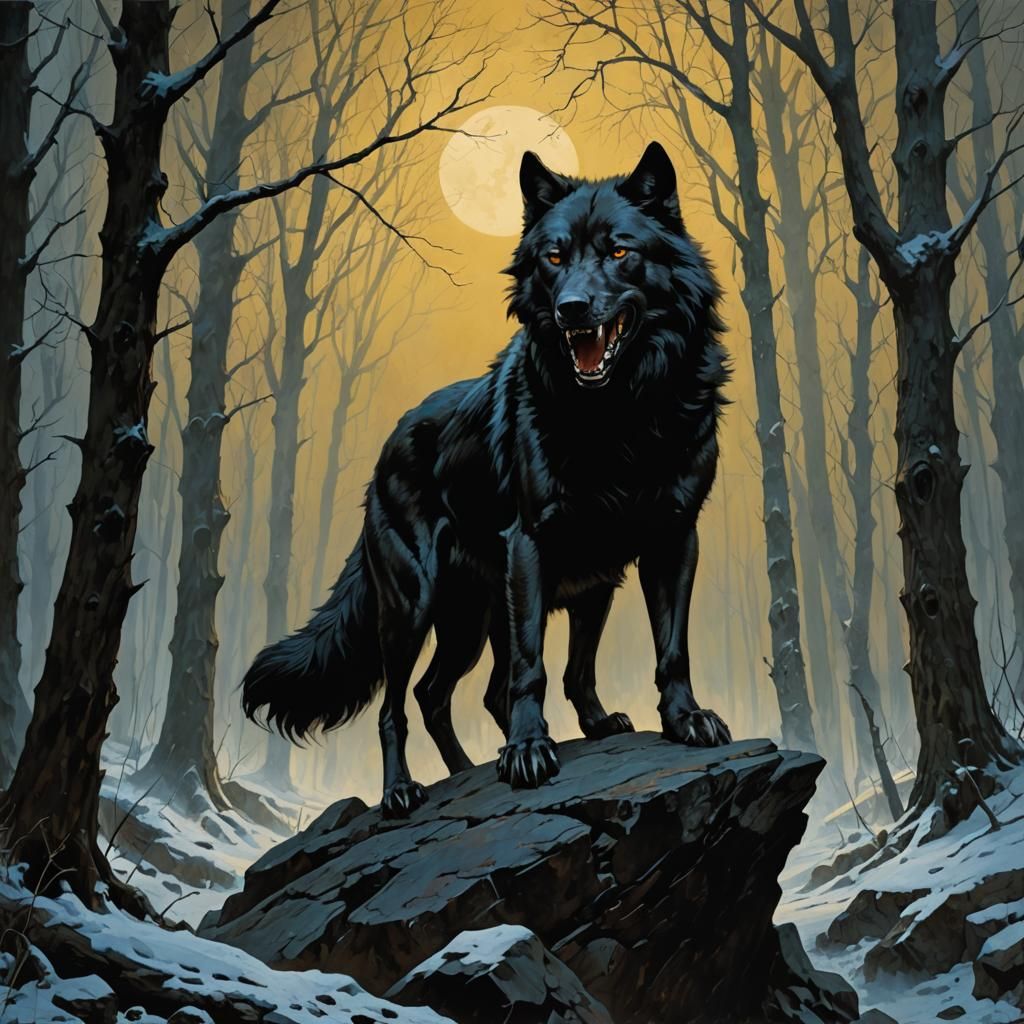 Killer wolf in darkness it dwells.
Nor pack nor foe does bla...