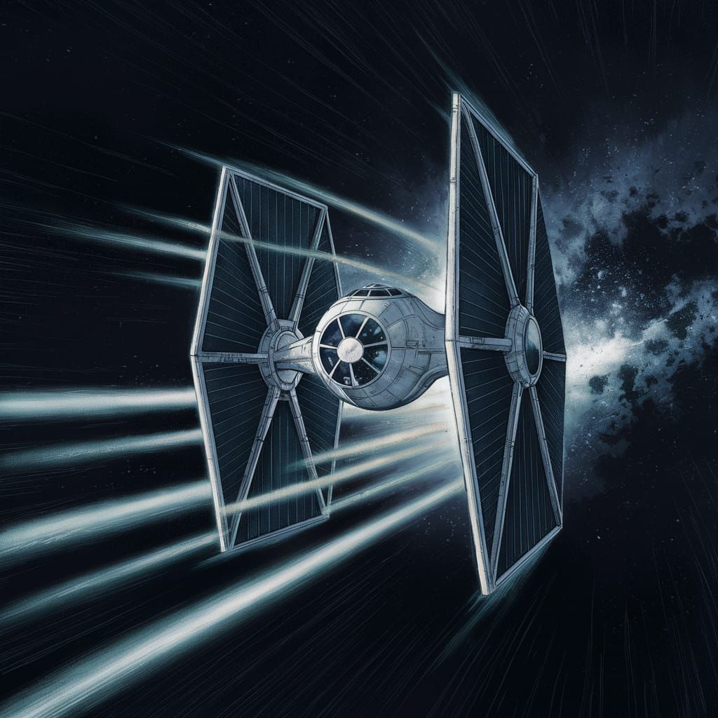 TIE Fighter in Jack Kirby Comic Book Style
