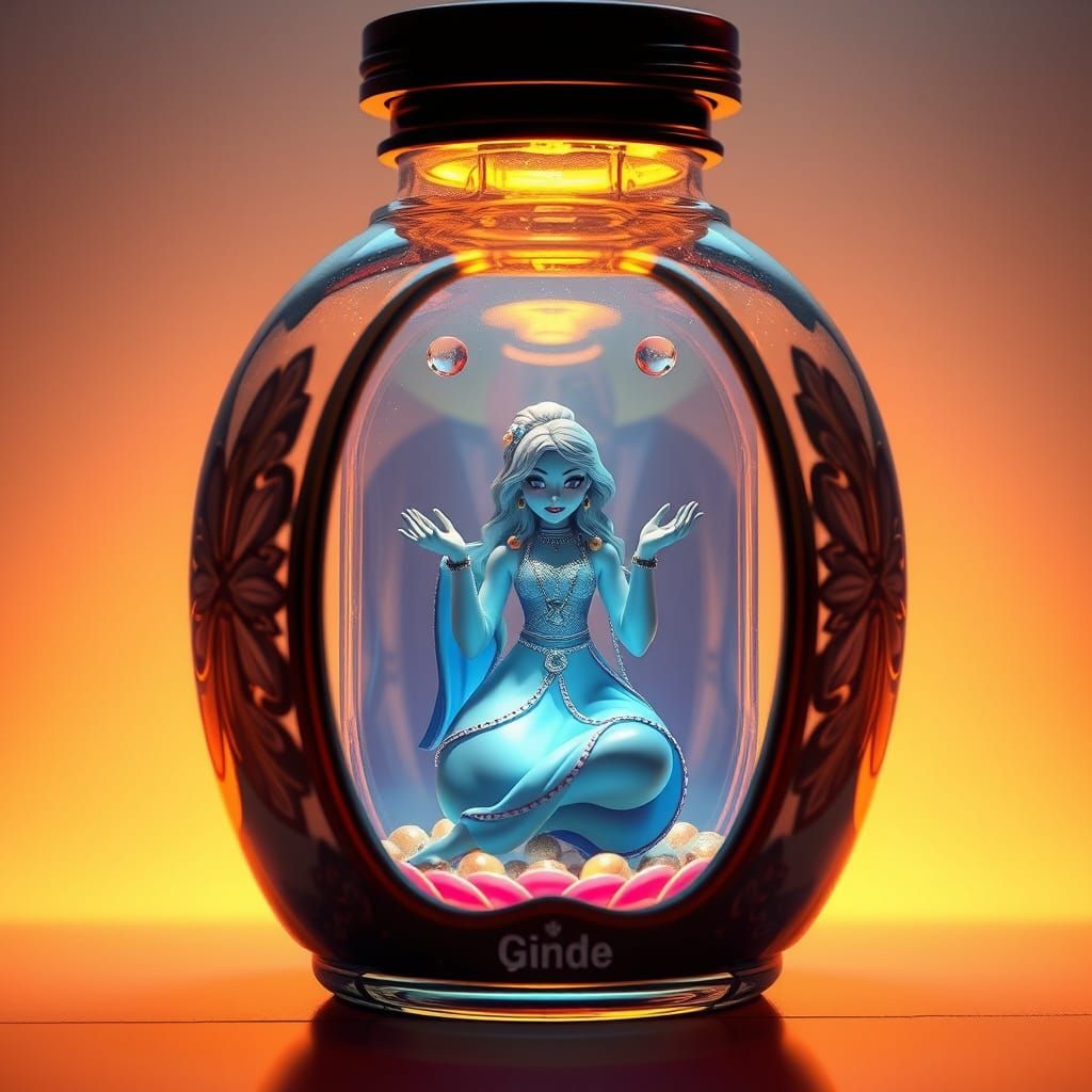 I Dream of Jeannie's Bottle: 3D Interior Living Space