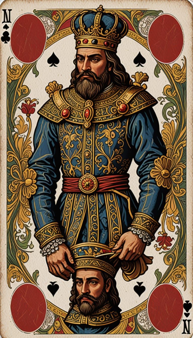 King Emerges From Sicilian Playing Card