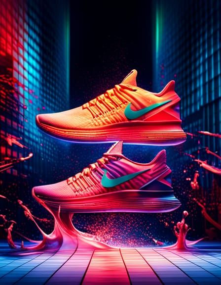 Futuristic Nike Shoes in Hyperrealistic 8K Detail