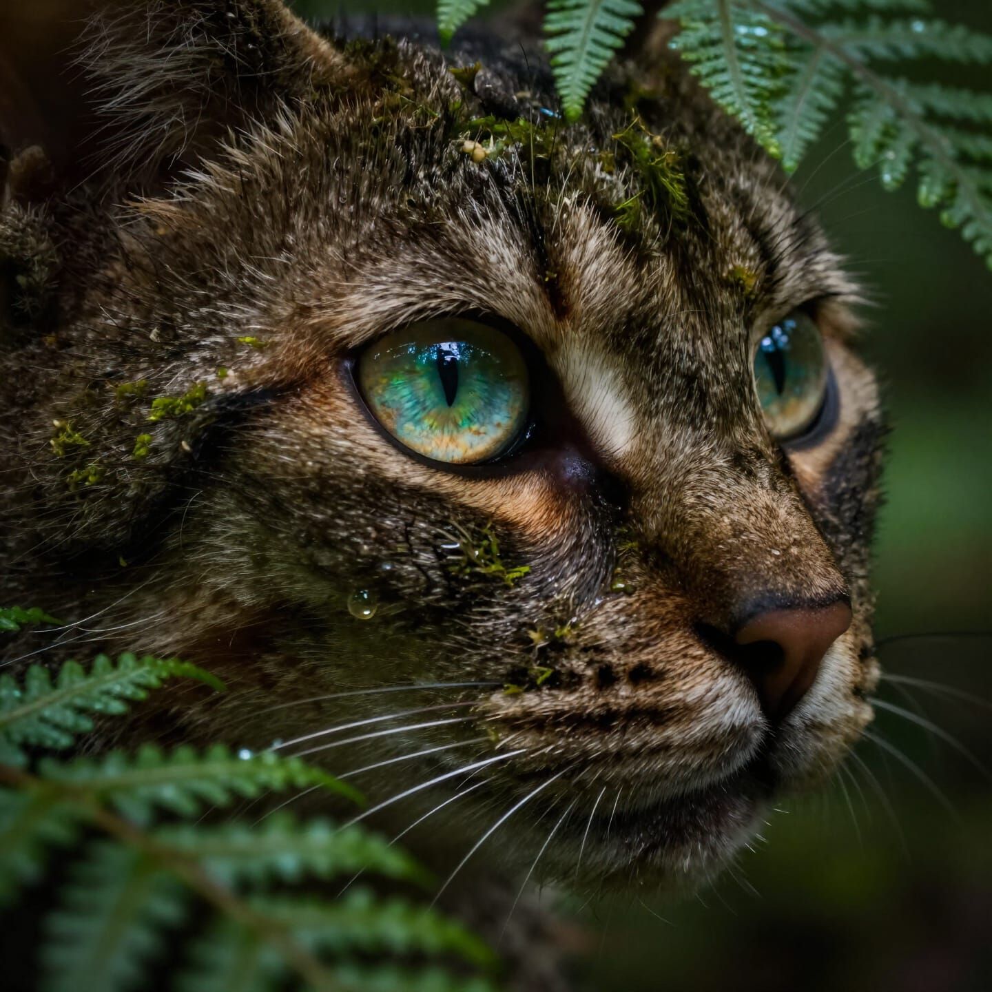Forest Cat Eye Macro: Woodland Reflection in Dappled Sunligh...