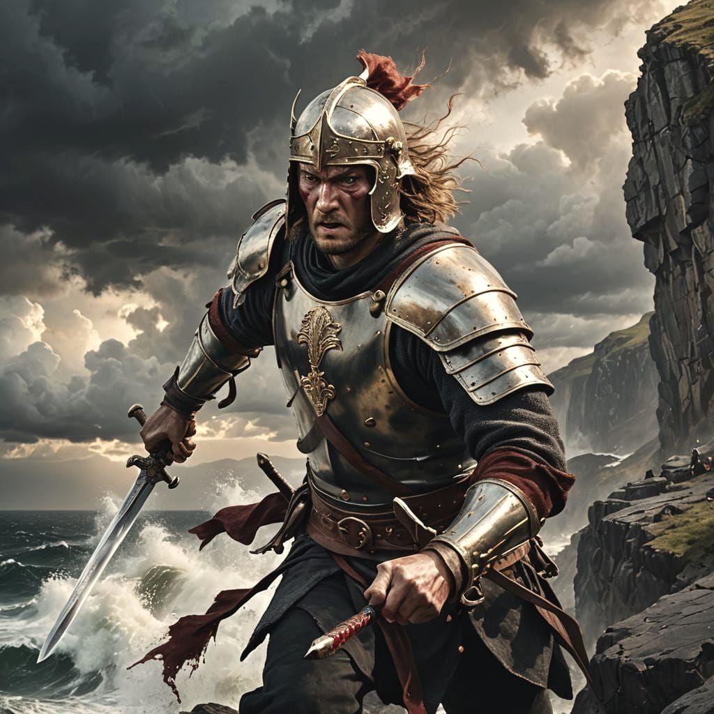 Warrior's Last Stand: A Medieval Sword Duel