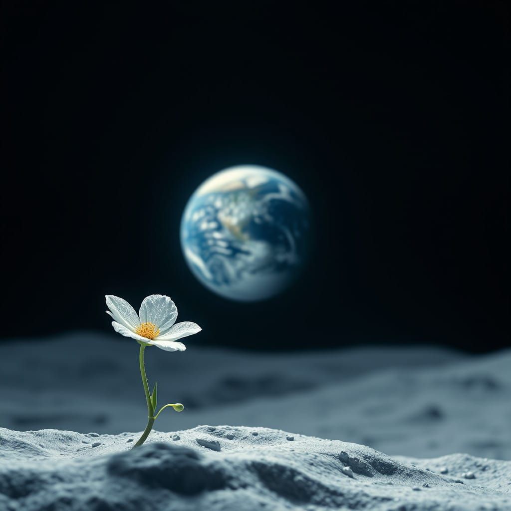 Ethereal Lunar Bloom in Celestial Dreamscape Style